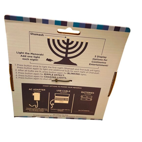 Rite Lite Go Menorah LED Black Electric Menorah With Multiple Display Options - Picture 3 of 8